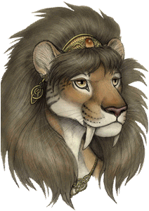 Gif animé lion longues dents